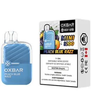 Peach Blue Razz Rocky Vapor OxBar Mini 1200 Disposable