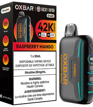 Raspberry Mango Rocky Vapor OxBar G42K Rechargeable Disposable
