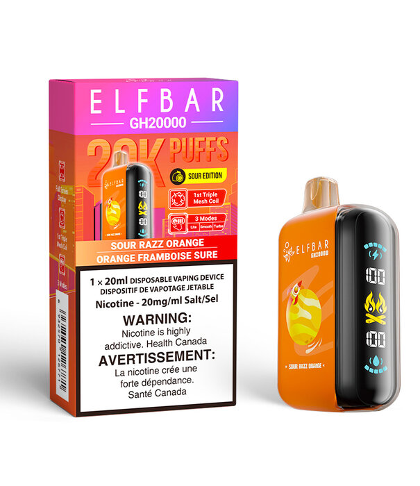 Elf Bar Sour Razz Orange Elf Bar GH20000 Rechargeable Disposable