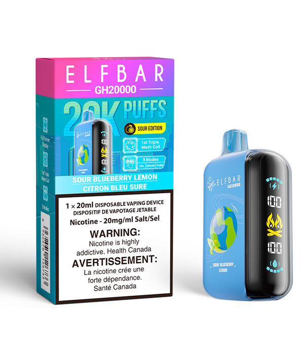 Elf Bar Sour Blueberry Lemon Elf Bar GH20000 Rechargeable Disposable