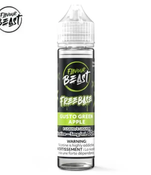 Flavour Beast Gusto Green Apple 3mg Flavour Beast 60ml Freebase E-liquid