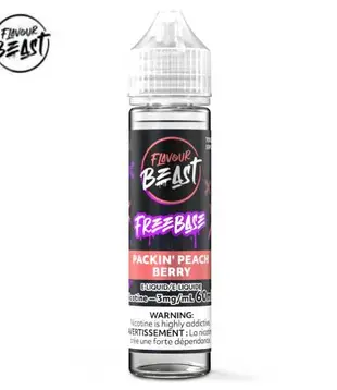 Packin Peach Berry 3mg Flavour Beast 60ml Freebase E-liquid