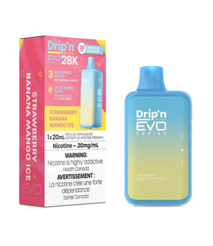 Strawberry Banana Mango Ice Envi Drip’N EVO 28000 Rechargeable Disposable