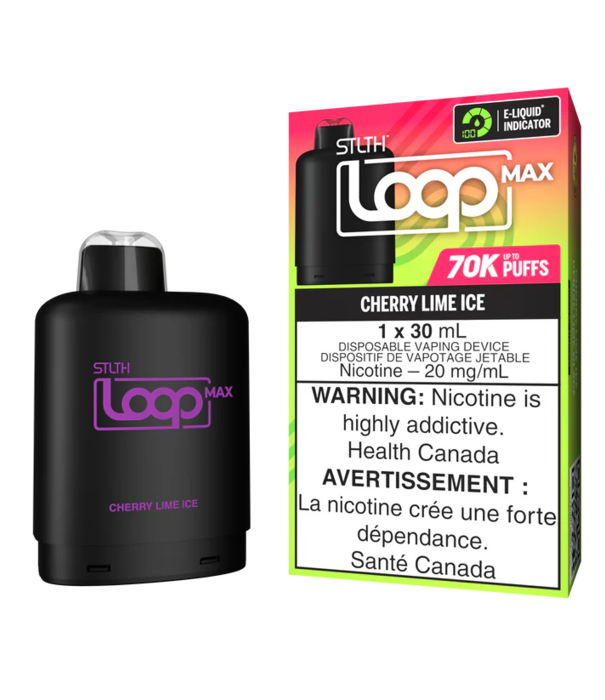 STLTH Cherry Lime Ice STLTH Loop Max 70k Disposable Vape Pod