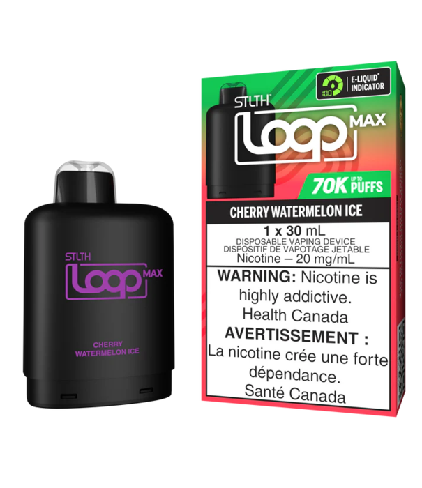 STLTH Cherry Watermelon Ice STLTH Loop Max 70k Disposable Vape Pod