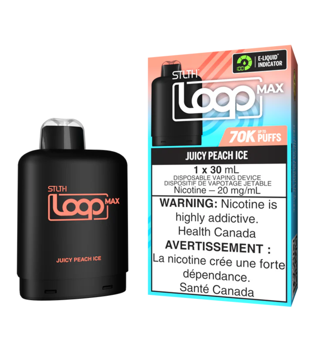 STLTH Juicy Peach Ice STLTH Loop Max 70k Disposable Vape Pod