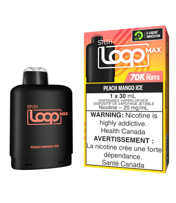 STLTH Peach Mango Ice STLTH Loop Max 70k Disposable Vape Pod
