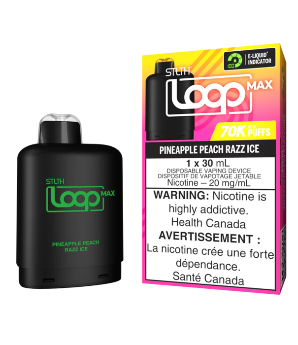 STLTH Pineapple Peach Razz Ice STLTH Loop Max 70k Disposable Vape Pod
