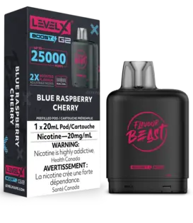 Blue Raspberry Cherry Flavour Beast Level X Boost G2 25000 Disposable Vape Pod