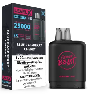 Blue Raspberry Cherry Flavour Beast Level X Boost G2 25000 Disposable Vape Pod