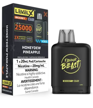 Honeydew Pineapple Ice Flavour Beast Level X Boost G2 25000 Disposable Vape Pod