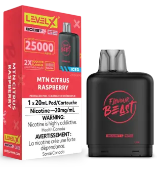 MTN Citrus Raspberry Ice Level X Boost G2 25000 Disposable Vape Pod