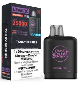 Tangy Berries Ice Flavour Beast Level X Boost G2 25000 Disposable Vape Pod