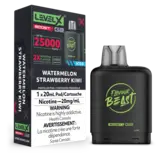Watermelon Strawberry Kiwi Ice Flavour Beast Level X Boost G2 25000 Disposable Vape Pod