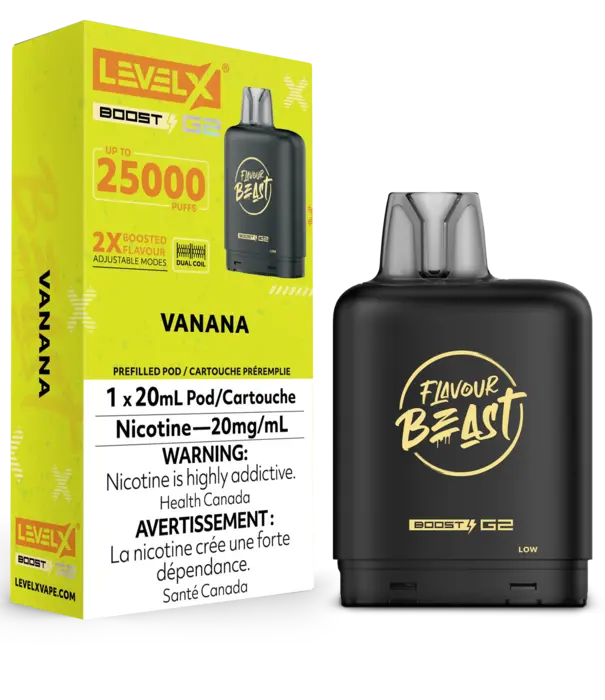 Flavour Beast Vanana Flavour Beast Level X Boost G2 25000 Disposable Vape Pod