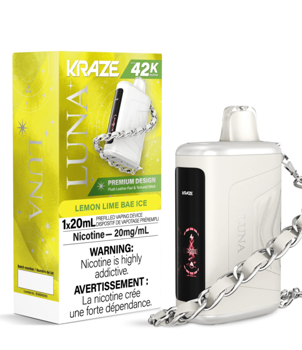 Kraze Lemon Lime Bae Ice Kraze Luna 42k Rechargeable Disposable