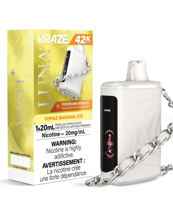 Kraze Topaz Banana Ice Kraze Luna 42k Rechargeable Disposable