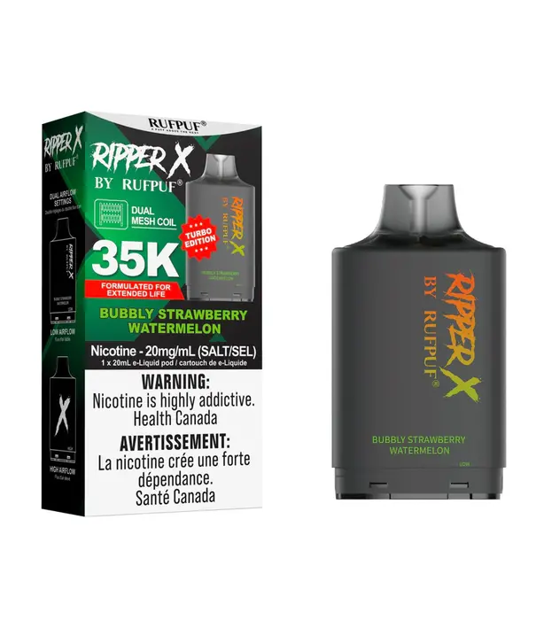 Ripper X by RUFPUF Bubbly Strawberry Watermelon Ripper X by RUFPUF 35k Disposable Vape Pod