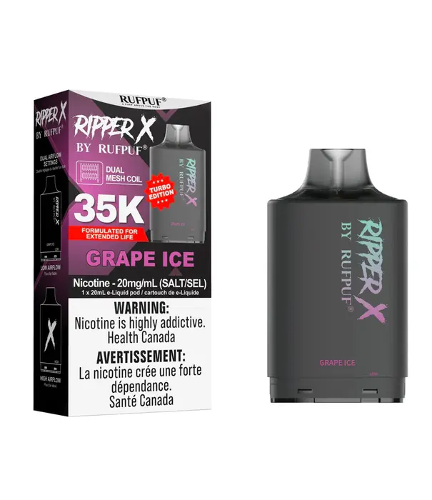 Ripper X by RUFPUF Grape Ice Ripper X by RUFPUF 35k Disposable Vape Pod