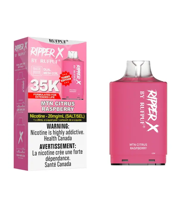 Ripper X by RUFPUF MTN Citrus Raspberry Ripper X by RUFPUF 50k Disposable Vape Pod