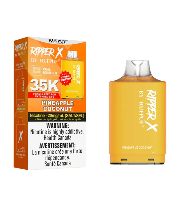 Ripper X by RUFPUF Pineapple Coconut Ripper X by RUFPUF 35k Disposable Vape Pod