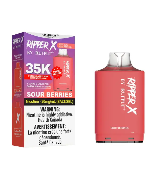 Ripper X by RUFPUF Sour Berries Ripper X by RUFPUF 35k Disposable Vape Pod