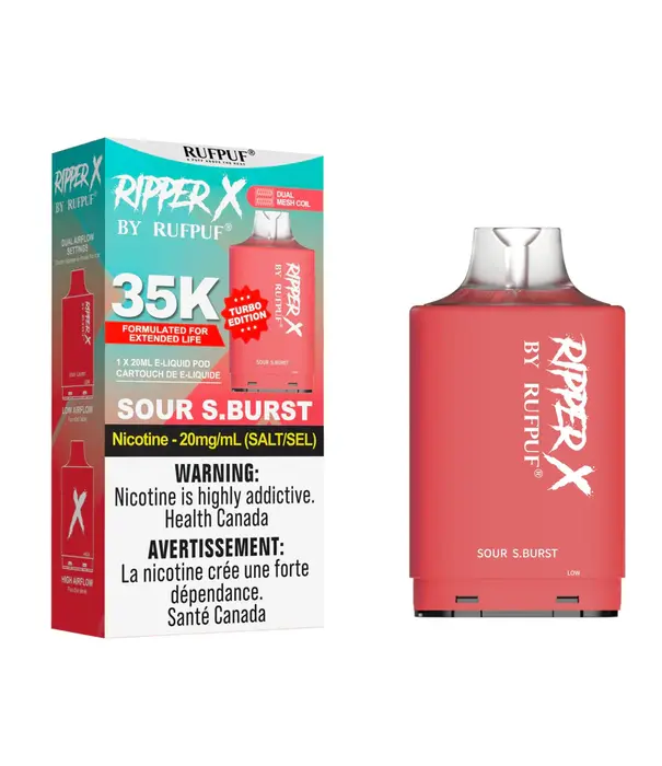 Ripper X by RUFPUF Sour S Burst Ripper X by RUFPUF 35k Disposable Vape Pod