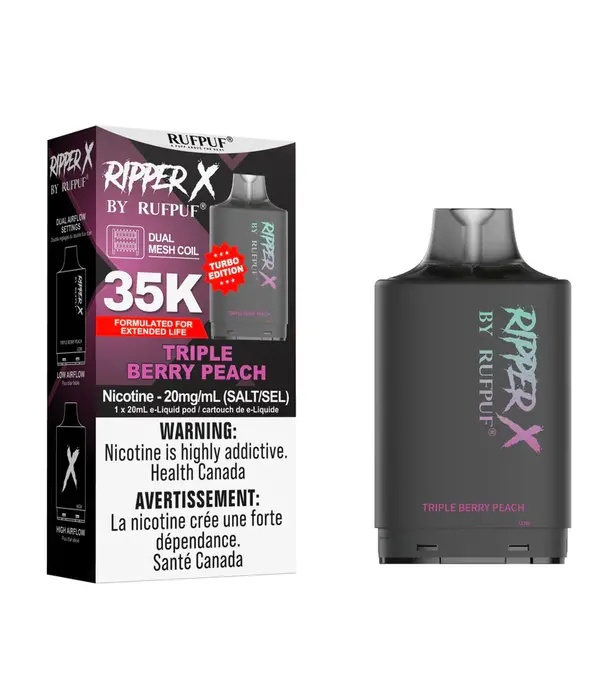 Ripper X by RUFPUF Triple Berry Peach Ripper X by RUFPUF 35k Disposable Vape Pod