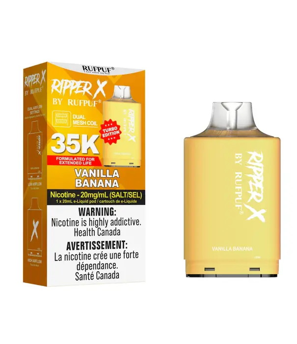 Ripper X by RUFPUF Vanilla Banana Ripper X by RUFPUF 35k Disposable Vape Pod