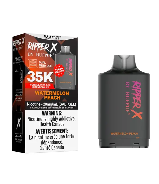 Ripper X by RUFPUF Watermelon Peach Ripper X by RUFPUF 35k Disposable Vape Pod