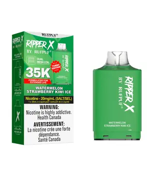Watermelon Strawberry Kiwi Ice Ripper X by RUFPUF 35k Disposable Vape Pod