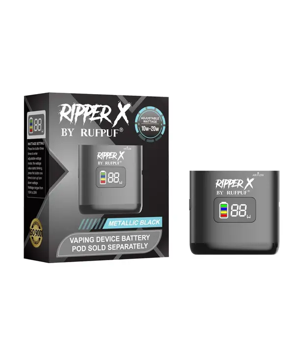 Ripper X by RUFPUF Metallic Black Ripper X 1000mah Rechargeable Battery