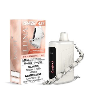 White Peach Razz Lime Kraze Luna 42k Rechargeable Disposable