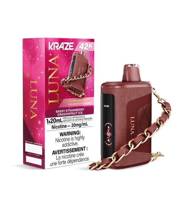 Kraze Sassy Strawberry Dragonfruit Ice Kraze Luna 42k Rechargeable Disposable