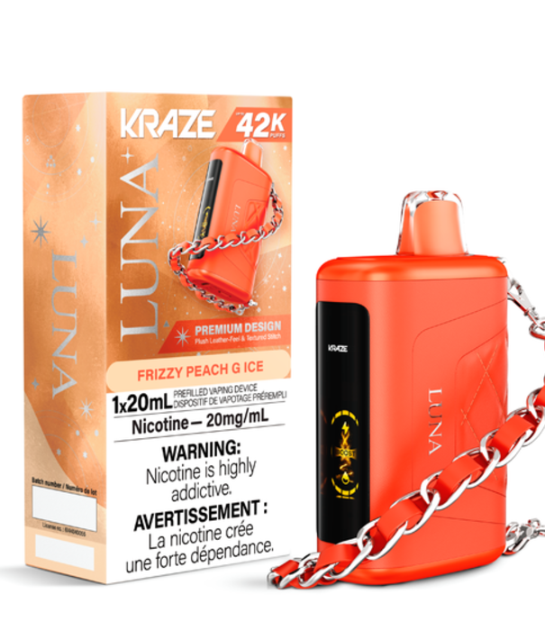 Kraze Frizzy Peach G Ice Kraze Luna 42k Rechargeable Disposable