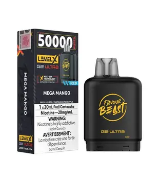Mega Mango Ice Flavour Beast Level X G2 Ultra 50k Disposable Vape Pod