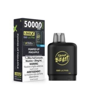 Pumped Up Pineapple Ice Flavour Beast Level X G2 Ultra 50k Disposable Vape Pod