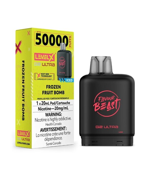 Flavour Beast Frozen Fruit Bomb Ice Flavour Beast Level X G2 Ultra 50k Disposable Vape Pod