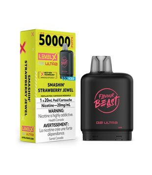 Smashin Strawberry Jewel Ice Flavour Beast Level X G2 Ultra 50k Disposable Vape Pod