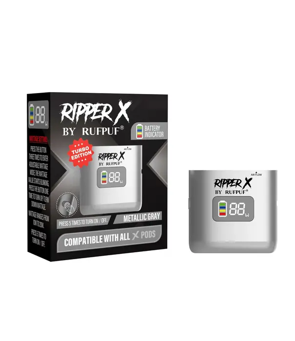 Ripper X by RUFPUF Metallic Gray Ripper X 1000mah Rechargeable Battery