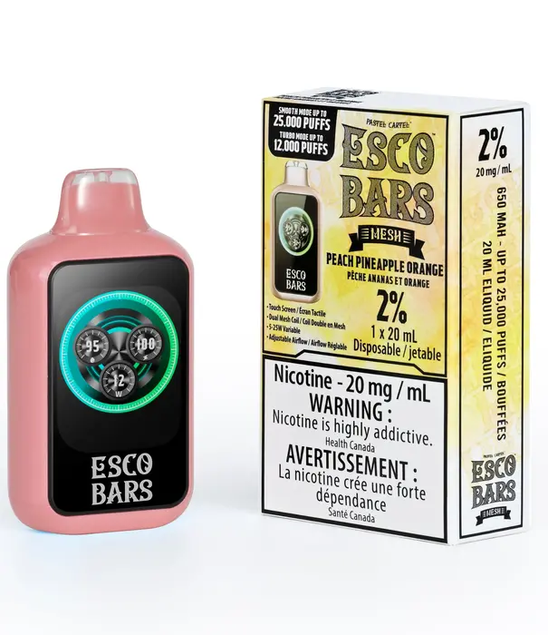 Esco Bars Peach Pineapple Orange Esco Bars 25k Rechargeable Dispoosable