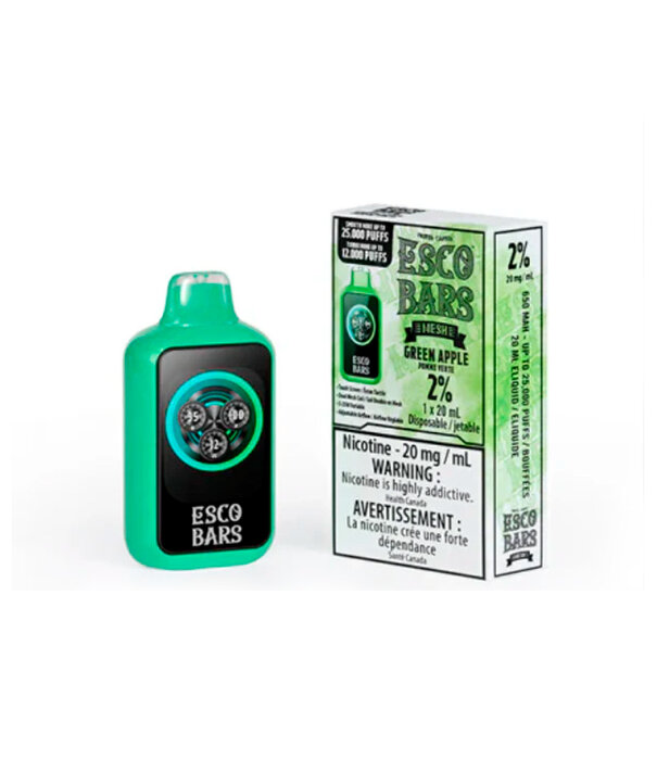 Esco Bars Green Apple Esco Bars 25k Rechargeable Disposable
