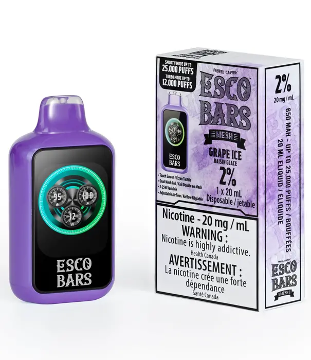 Esco Bars Grape Ice Esco Bars 25k Rechargeable Disposable