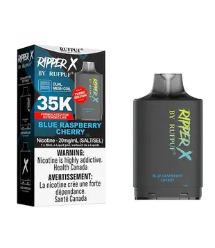 Blue Raspberry Cherry Ripper X by RUFPUF 50k Disposable Vape Pod