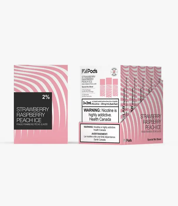 Ziip Labs Strawberry Raspberry Peach Ice Z Pods Pack
