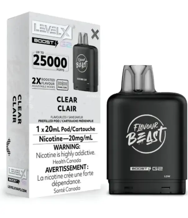 Flavour Beast Clear Flavour Beast Level X Boost G2 25000 Disposable Vape Pod