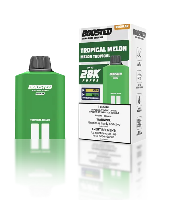 Boosted Tropical Melon Boosted Ultra Pod Series II 28k Regular Disposable Vape Pod