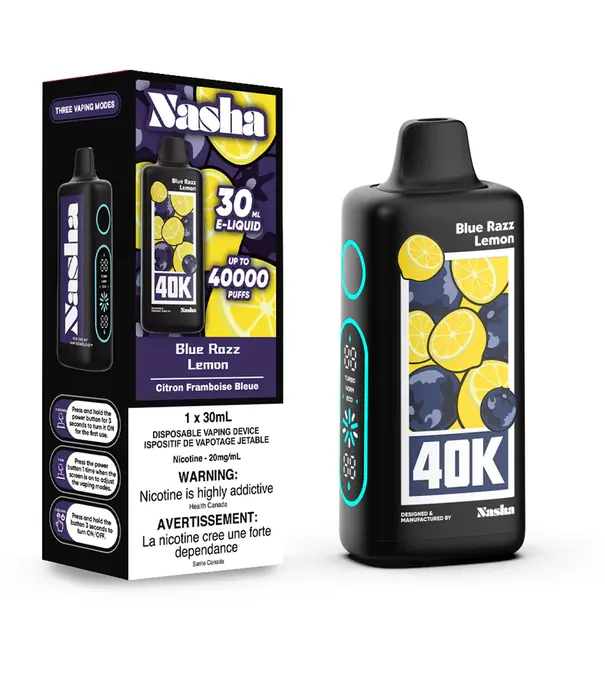 Boosted Blue Razz Lemon Nasha 40k Rechargeable Disposable