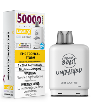 Epic Tropical Storm Ice Flavour Beast Unleashed Level X G2 Ultra 50k Disposable Vape Pod