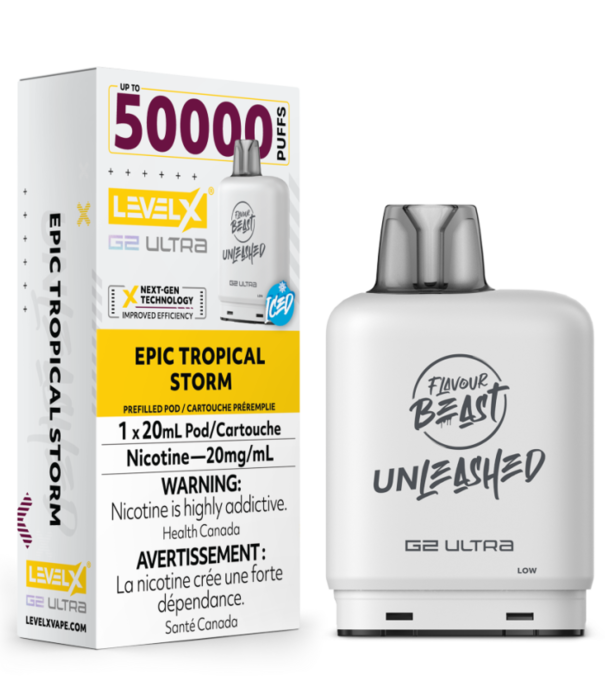 Flavour Beast Epic Peppermint Ice Flavour Beast Unleashed Level X G2 Ultra 50k Disposable Vape Pod